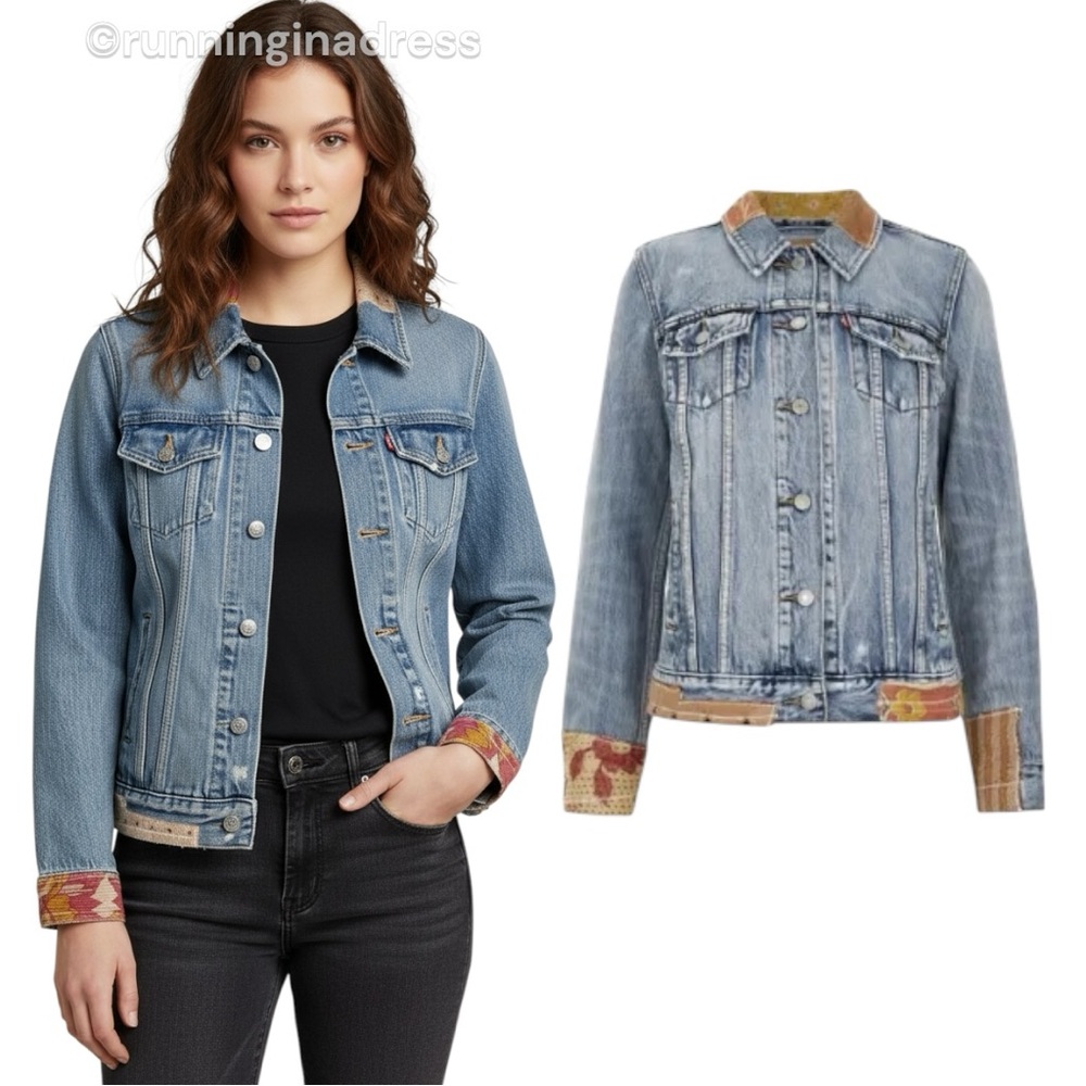 Levi's Sample Patchwork Denim Trucker Jacket In B… - image 1